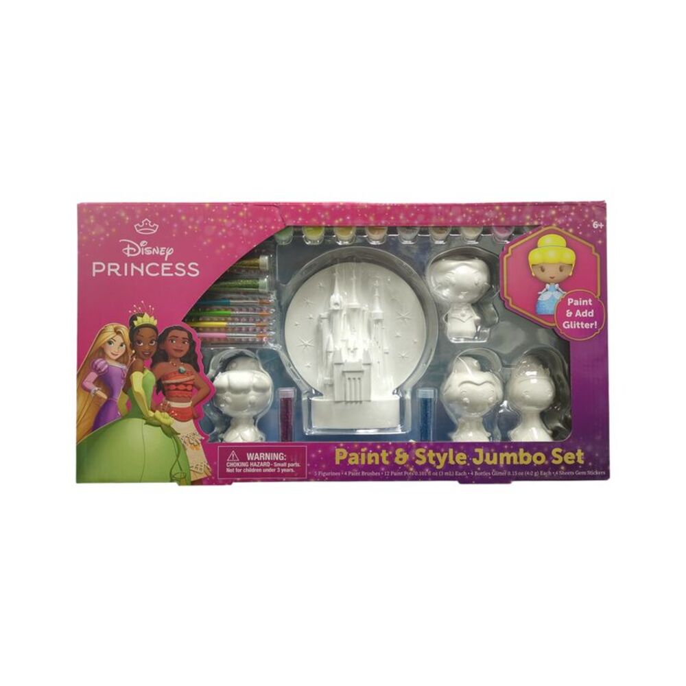 Princess - Innovative Designs Paint & Style Jumbo Set, 5 Figurines/4 Brushes/12